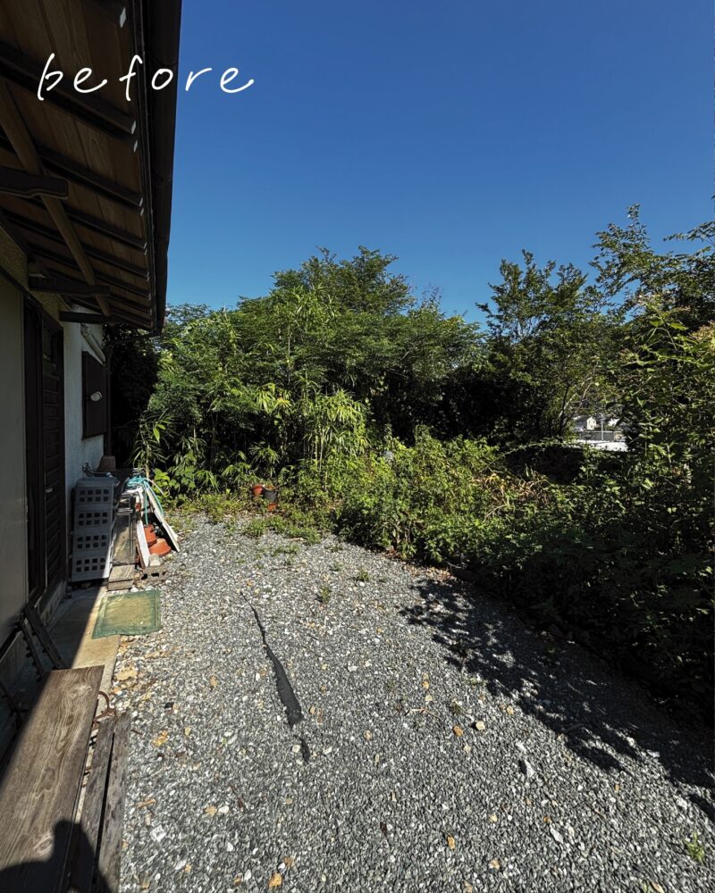 施工前の庭スペース。雑草管理に悩んでいた住宅外構のビフォー写真。